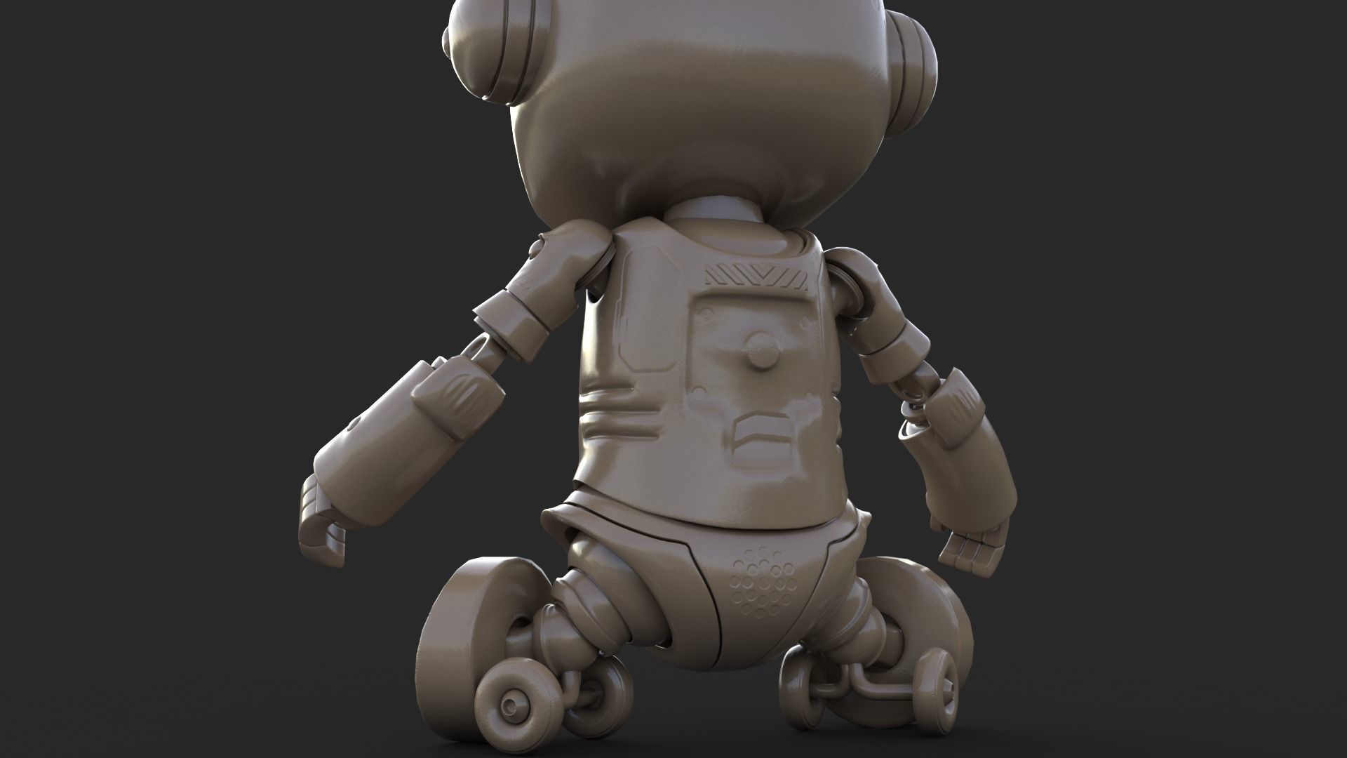 Cute Robot Child Clay Low-poly 3D model_15