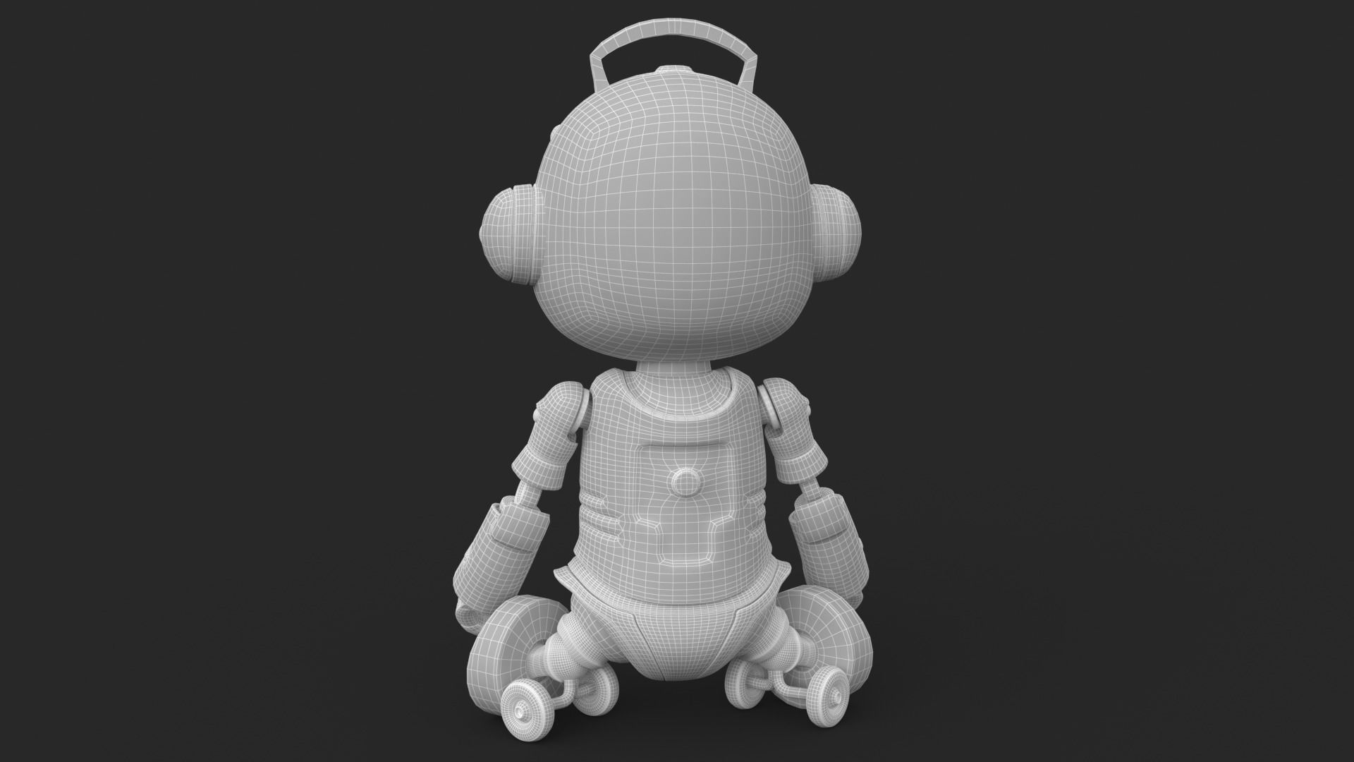 Cute Robot Child Clay Low-poly 3D model_20