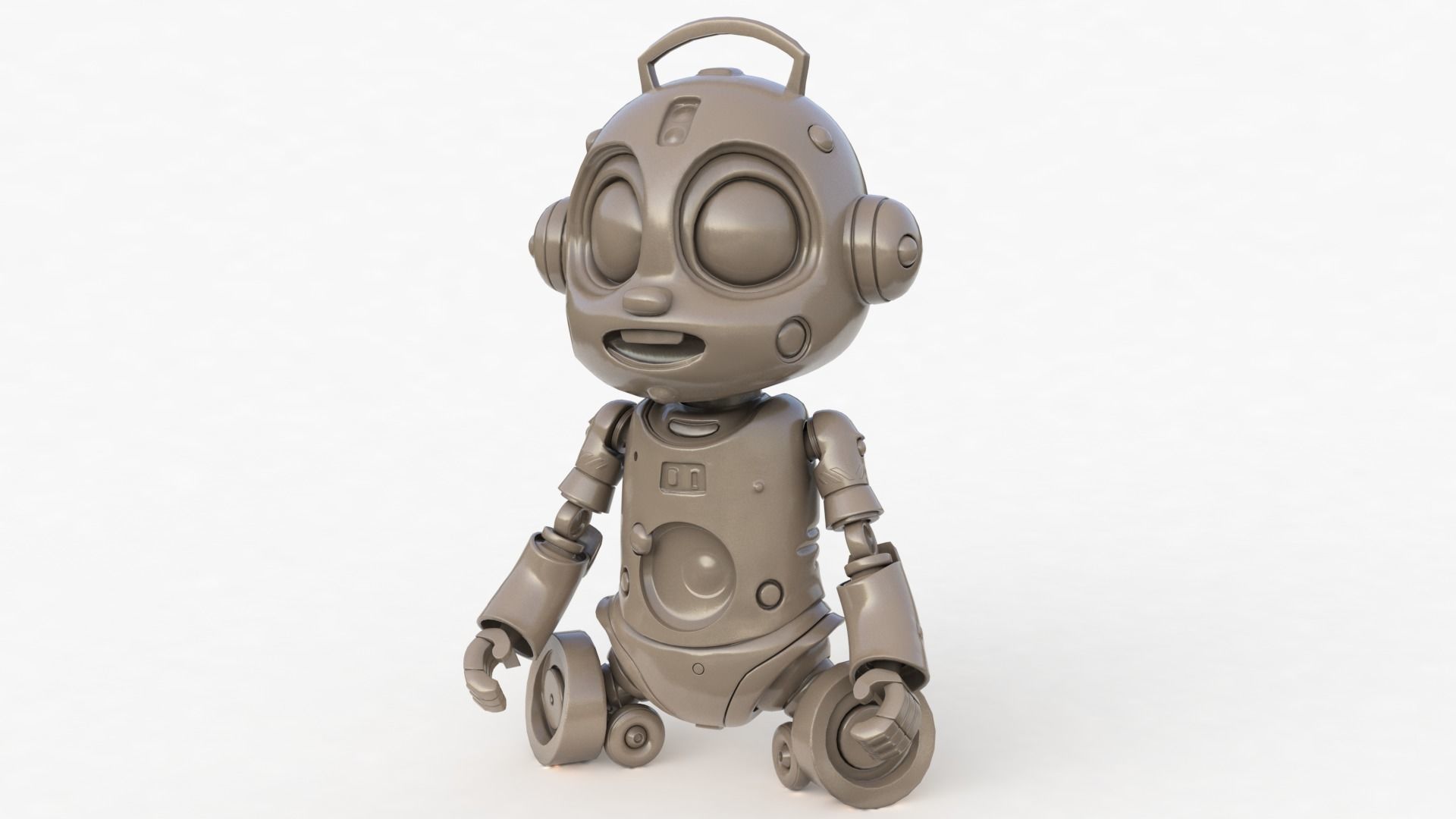 Cute Robot Child Clay Low-poly 3D model_22