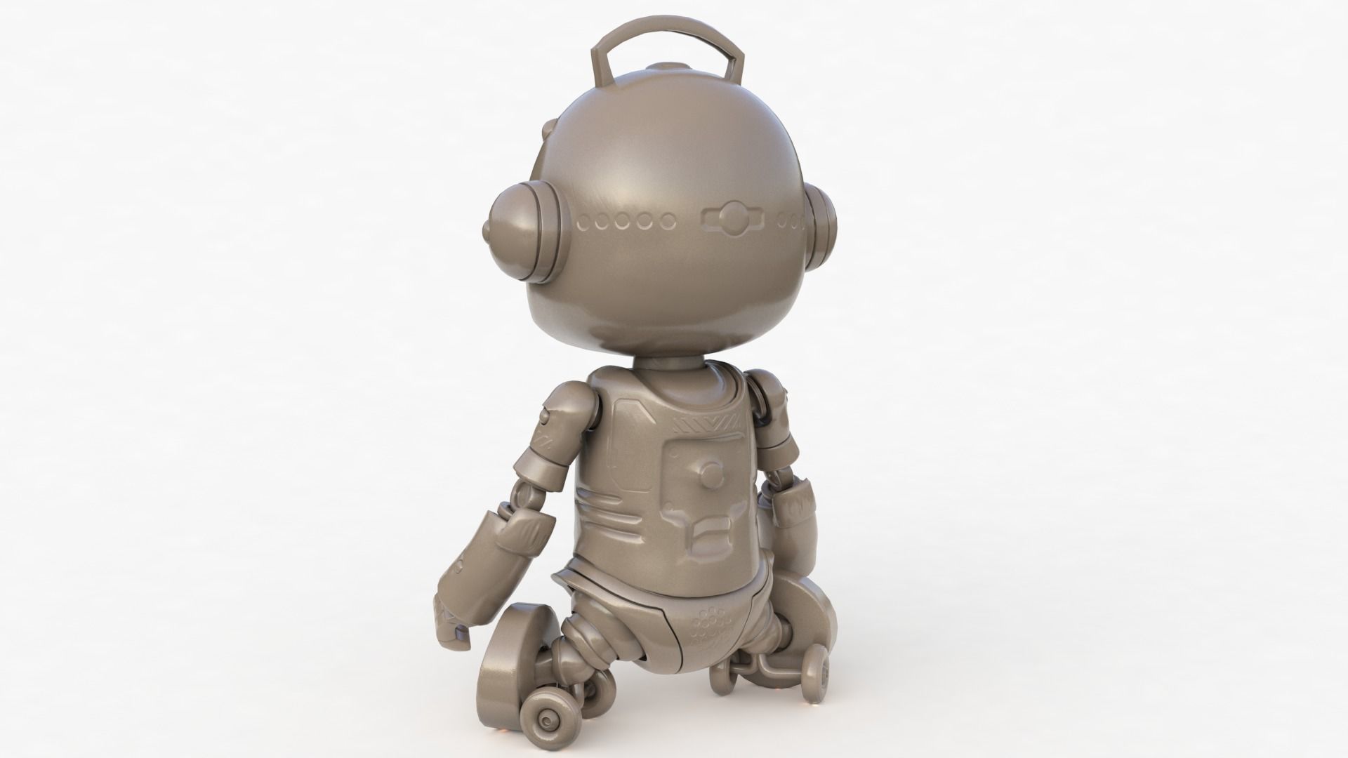 Cute Robot Child Clay Low-poly 3D model_23