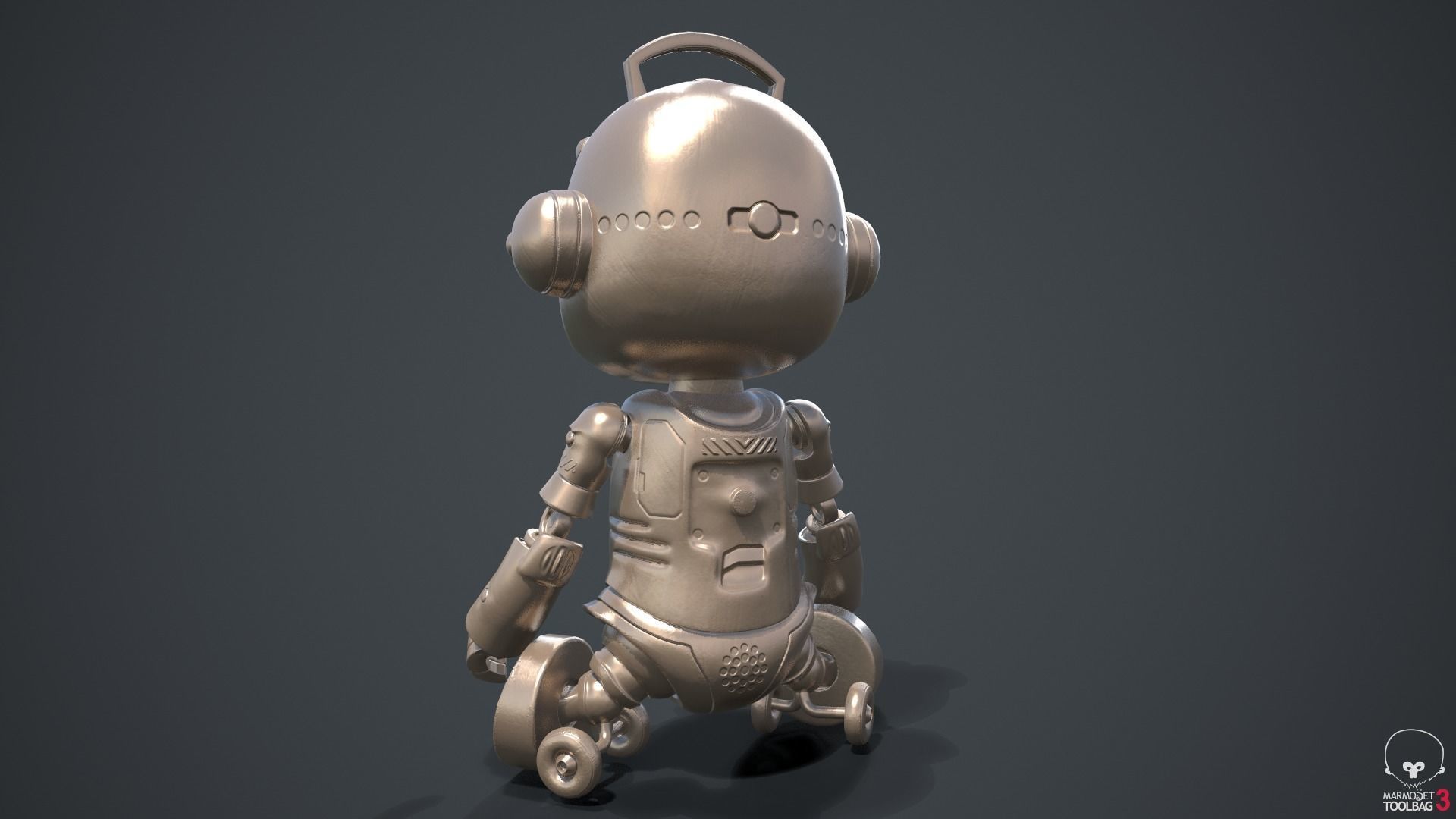 Cute Robot Child Clay Low-poly 3D model_29
