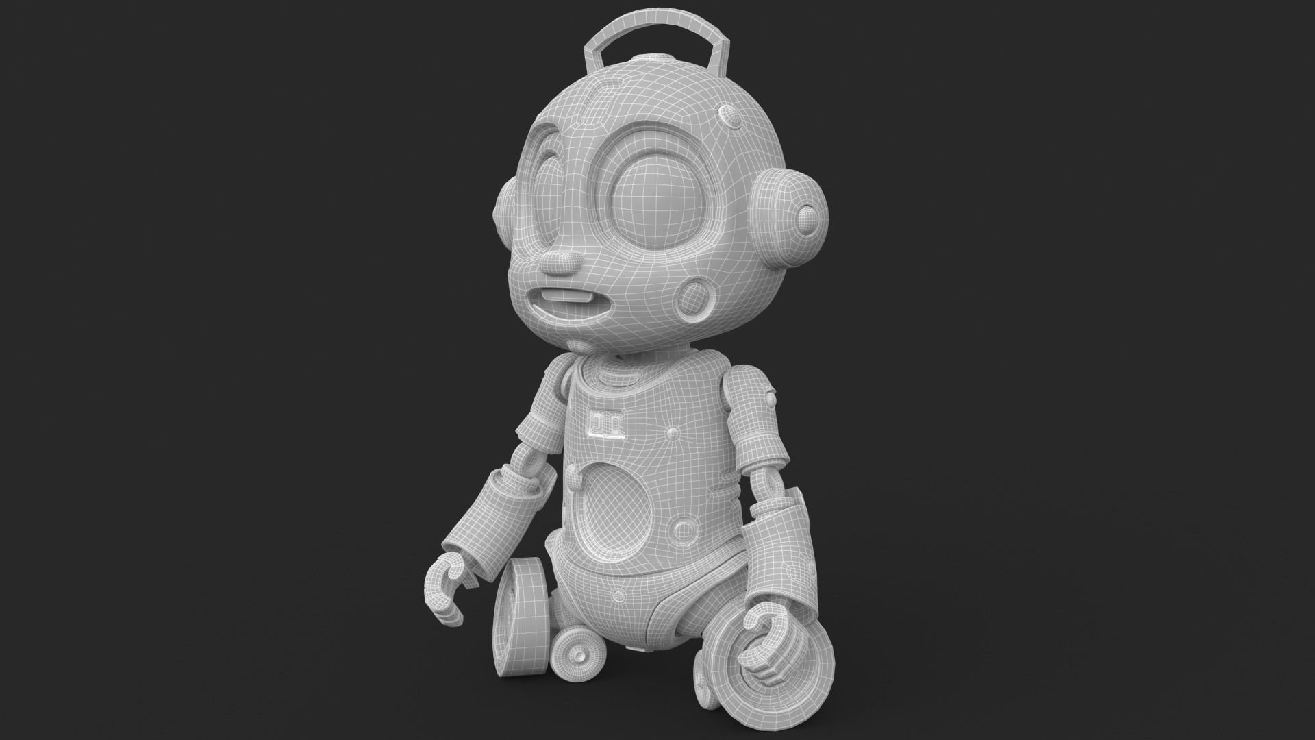 Cute Robot Child Clay Low-poly 3D model_18