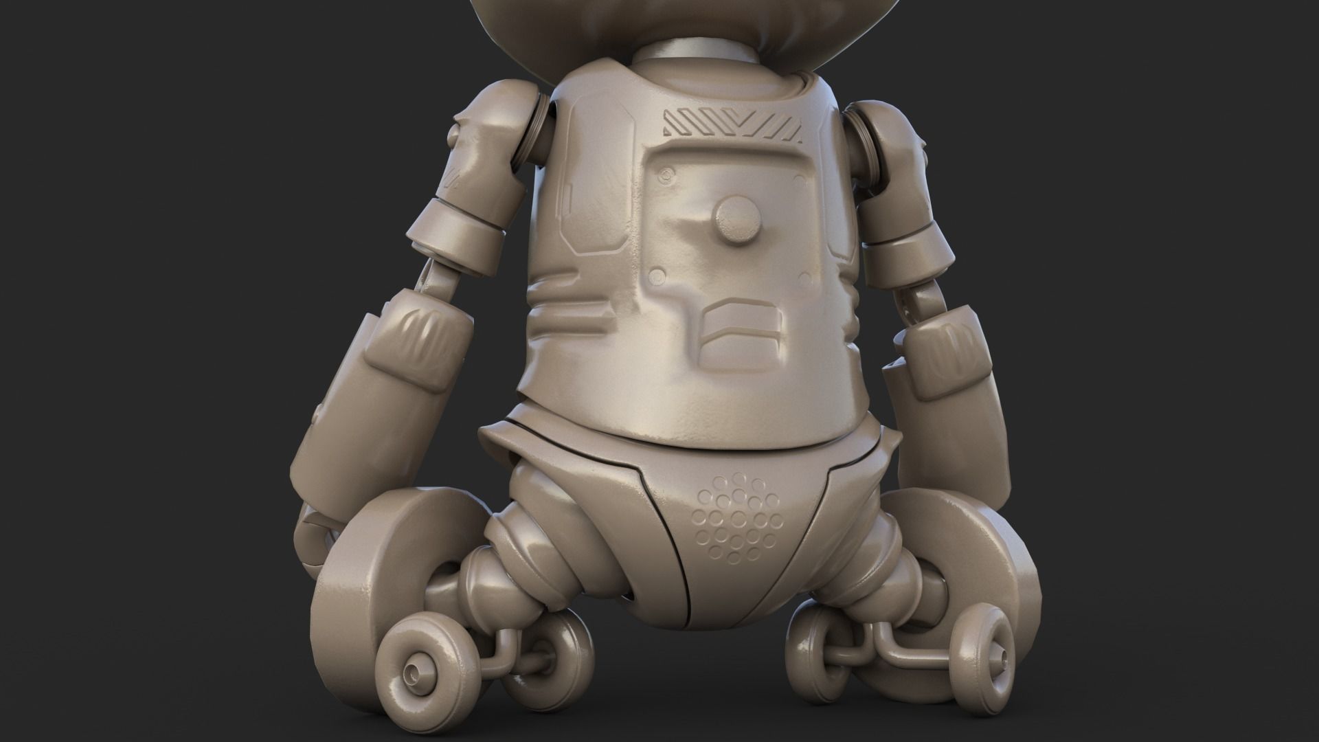 Cute Robot Child Clay Low-poly 3D model_9
