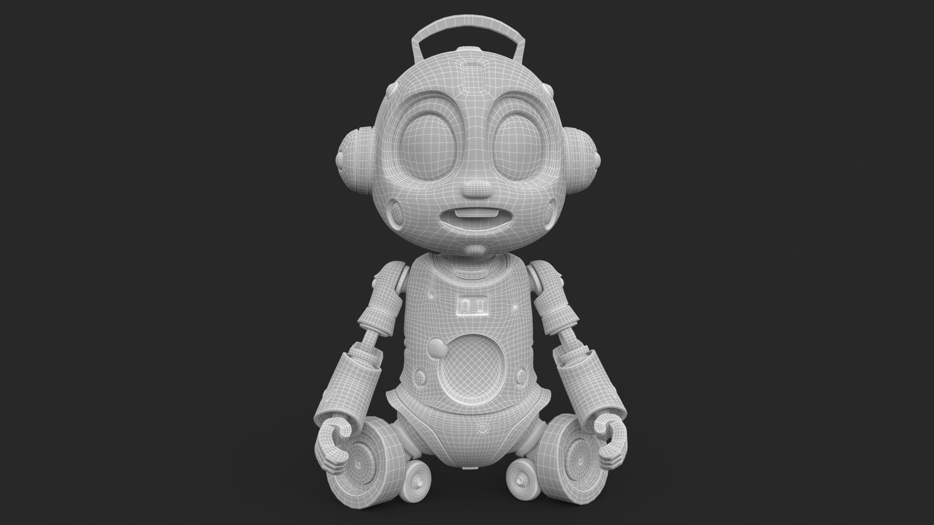Cute Robot Child Clay Low-poly 3D model_19