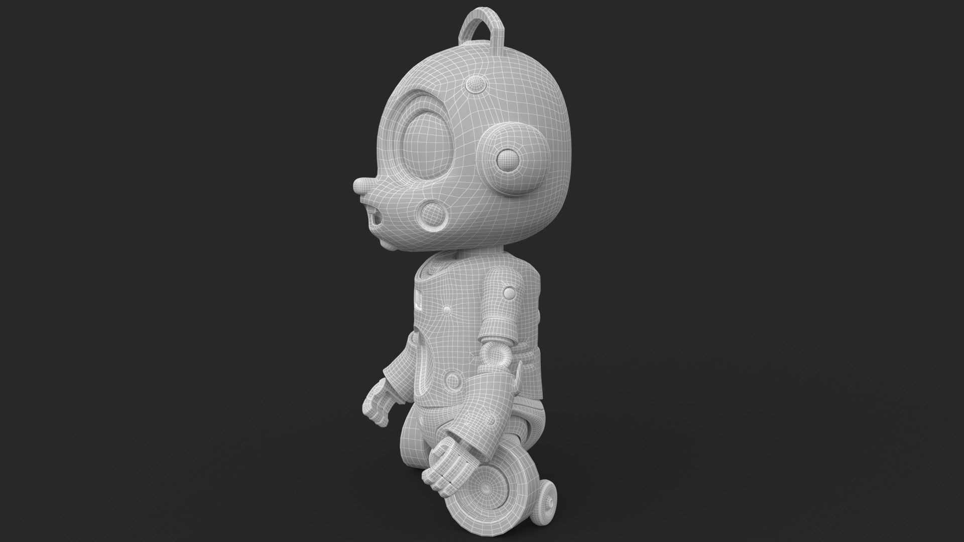 Cute Robot Child Clay Low-poly 3D model_21