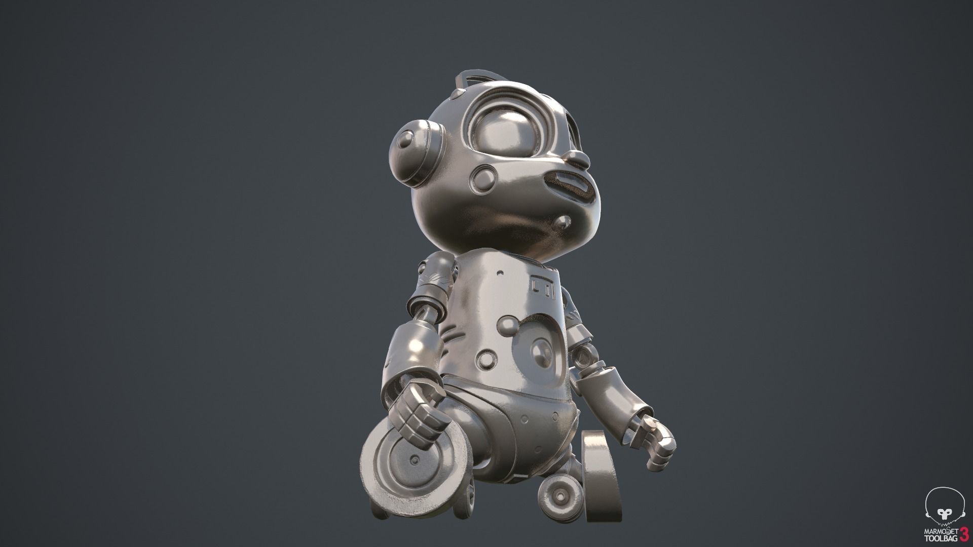 Cute Robot Child Clay Low-poly 3D model_31