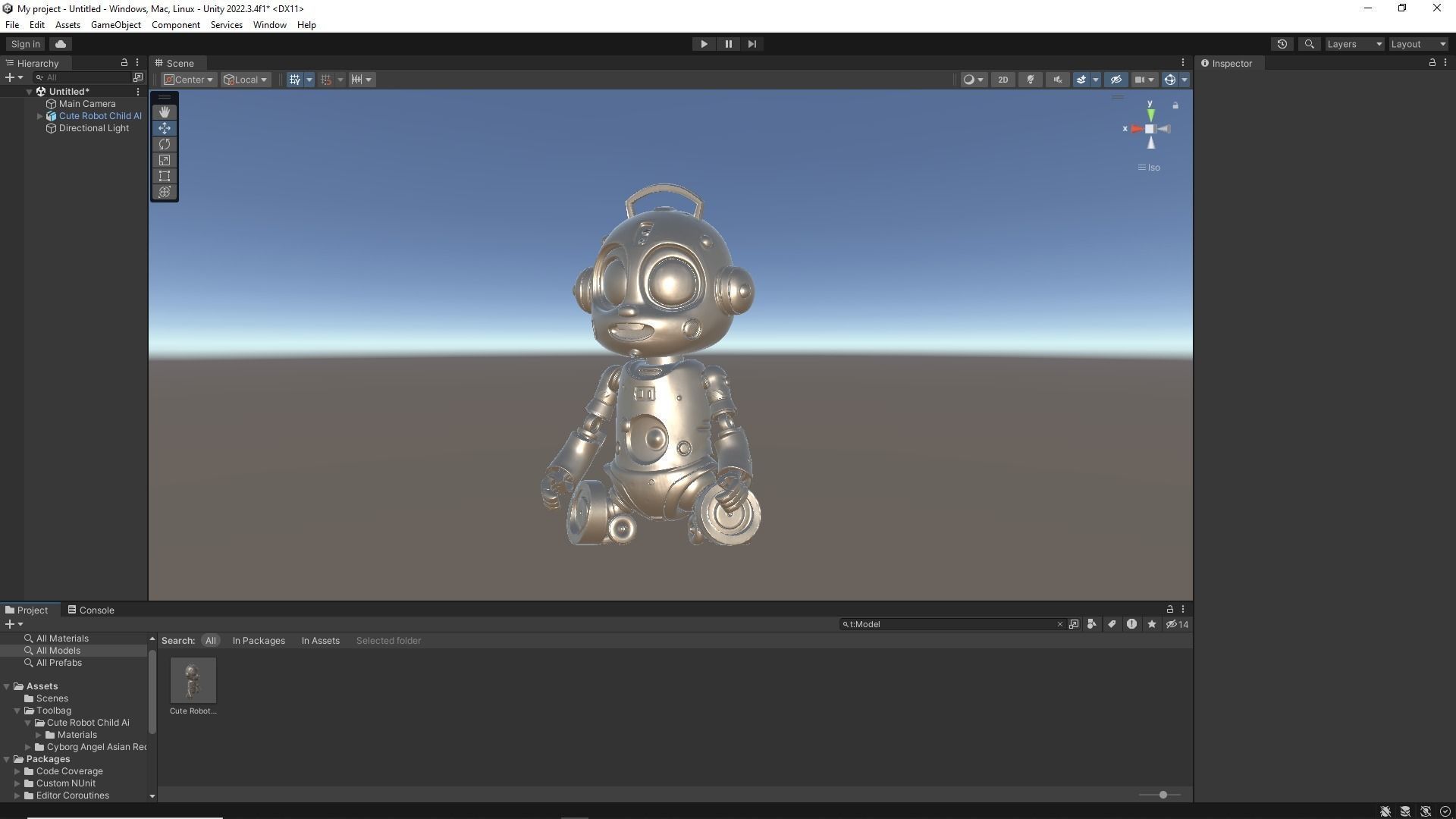 Cute Robot Child Clay Low-poly 3D model_27