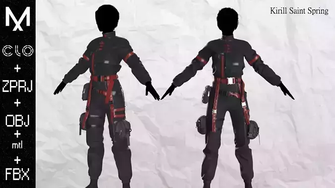 Tactical Outfit   Marvelous designer Clo3d OBJ mtl FBX ZPRJ