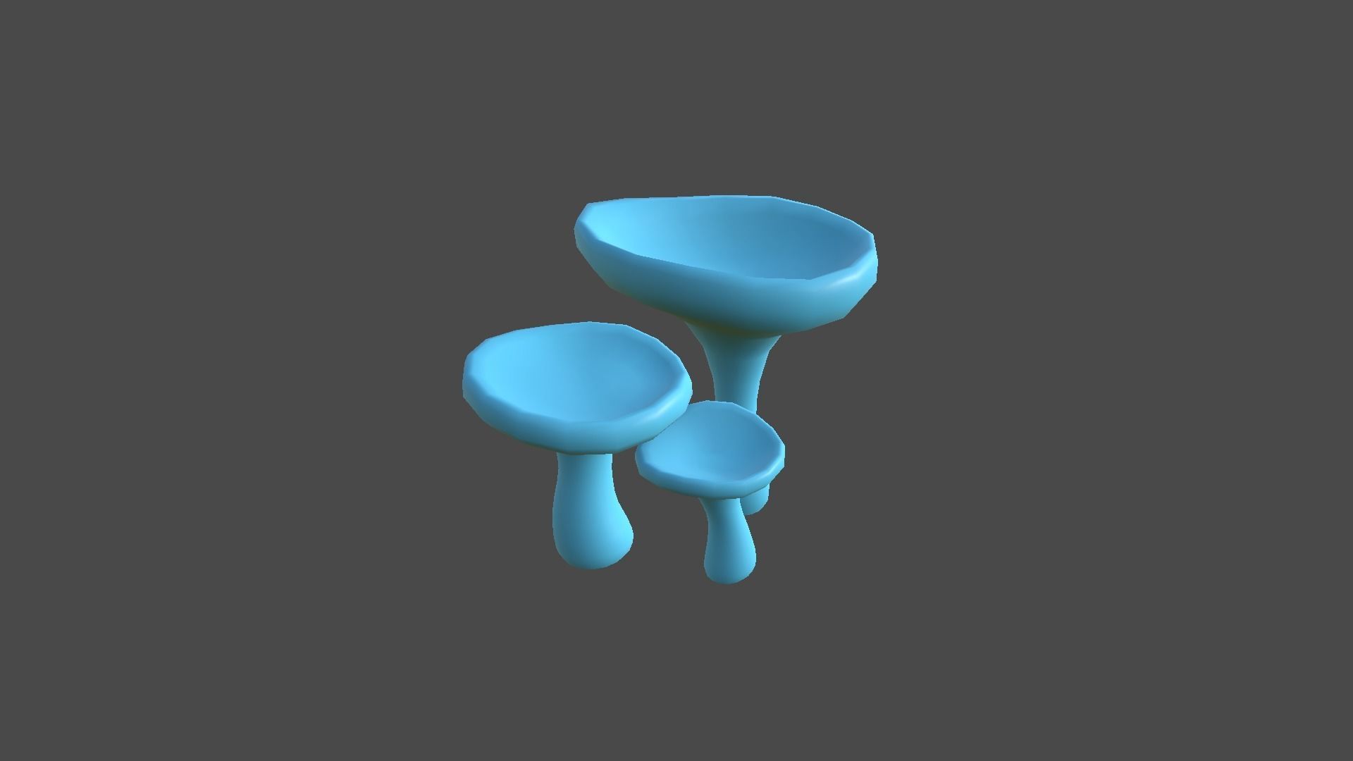 Fantasy Mushroom J02 Blue - Scene Backdrop Design Low-poly 3D model_8
