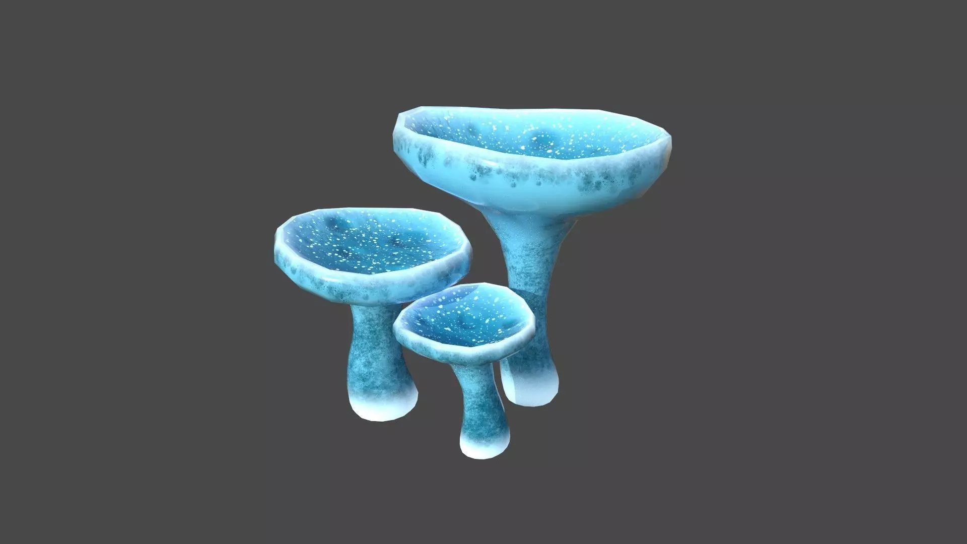 Fantasy Mushroom J02 Blue - Scene Backdrop Design Low-poly 3D model_0