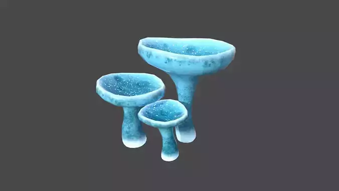 Fantasy Mushroom J02 Blue - Scene Backdrop Design Low-poly 3D model
