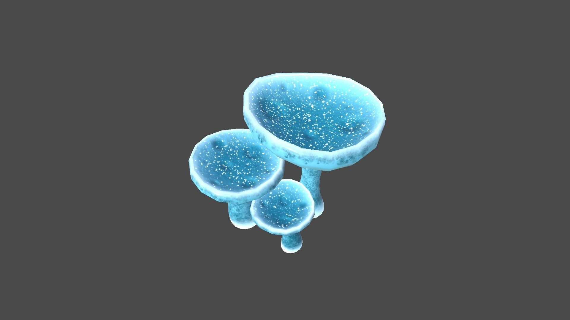 Fantasy Mushroom J02 Blue - Scene Backdrop Design Low-poly 3D model_1