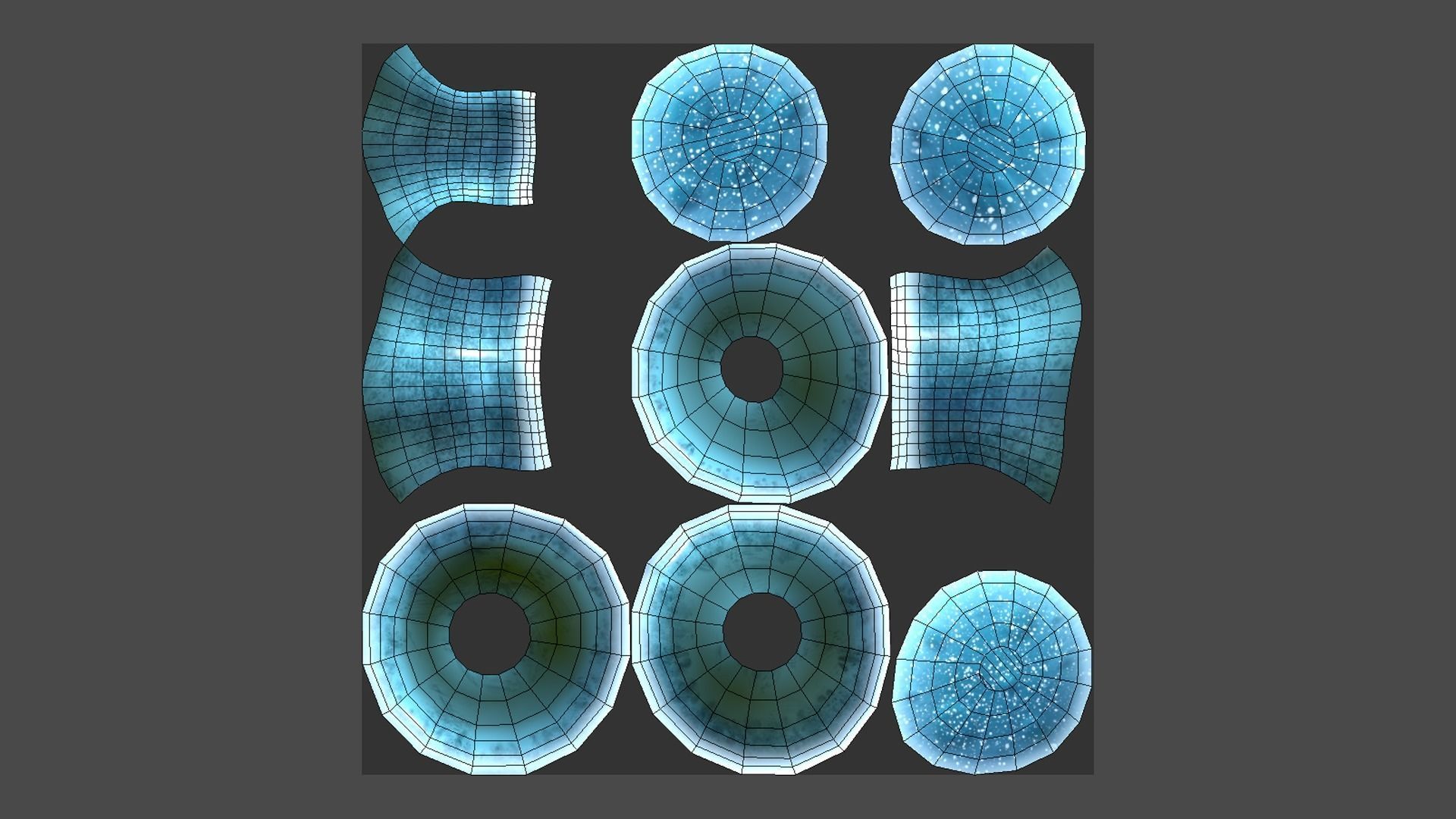 Fantasy Mushroom J02 Blue - Scene Backdrop Design Low-poly 3D model_5