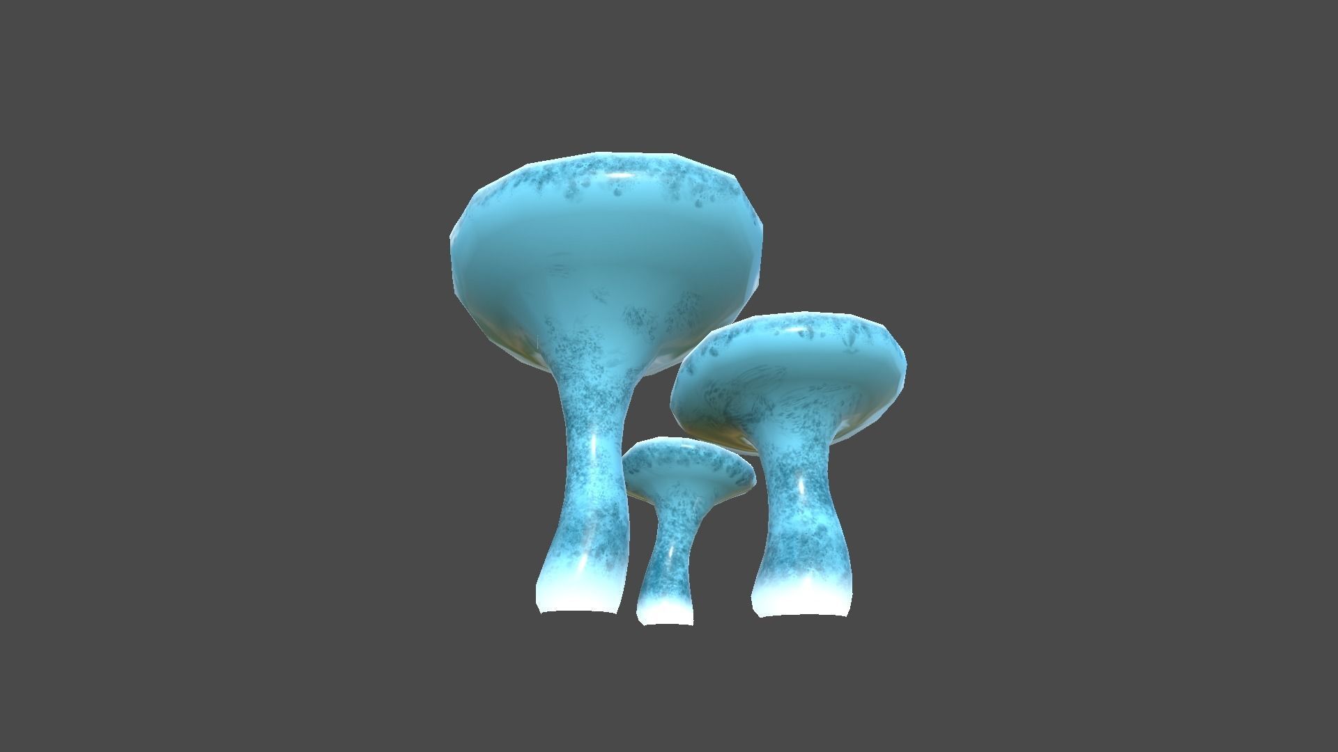 Fantasy Mushroom J02 Blue - Scene Backdrop Design Low-poly 3D model_3