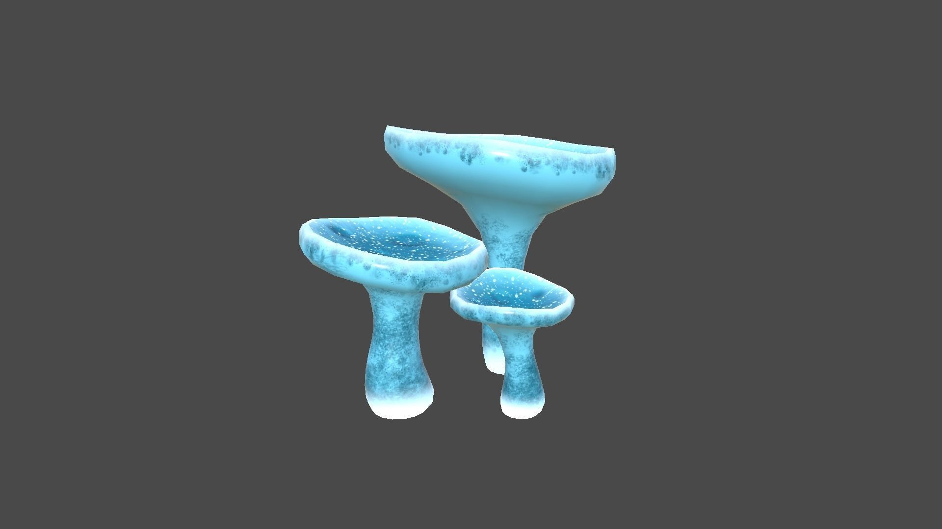 Fantasy Mushroom J02 Blue - Scene Backdrop Design Low-poly 3D model_2