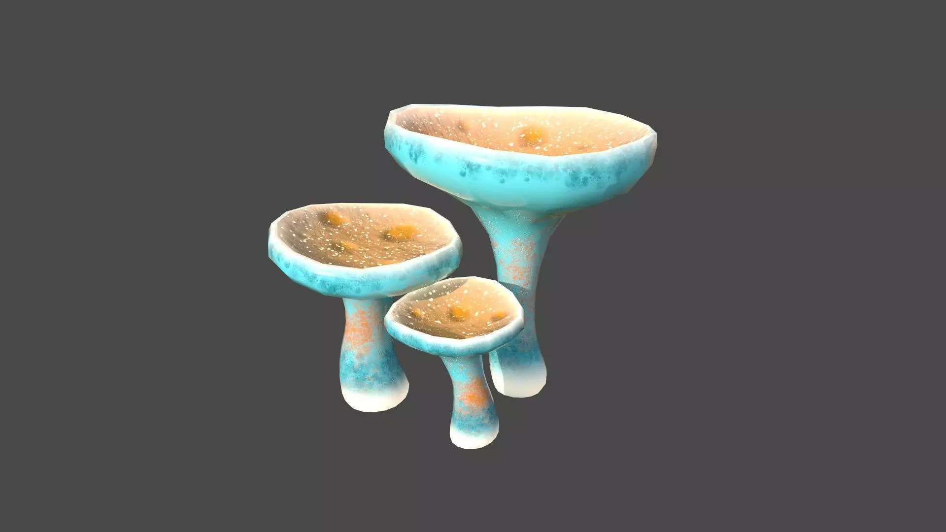 Fantasy Mushroom J05 Blue Orange - Scene Backdrop Design Low-poly 3D model