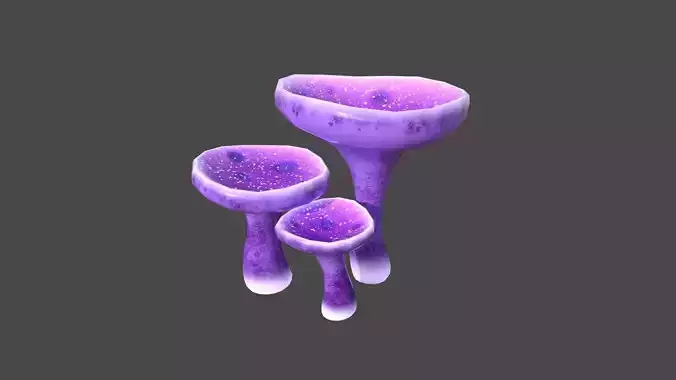 Fantasy Mushroom J06 Purple - Scene Backdrop Design Low-poly 3D model