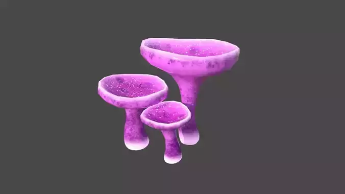 Fantasy Mushroom J07 Pink - Scene Backdrop Design Low-poly 3D model