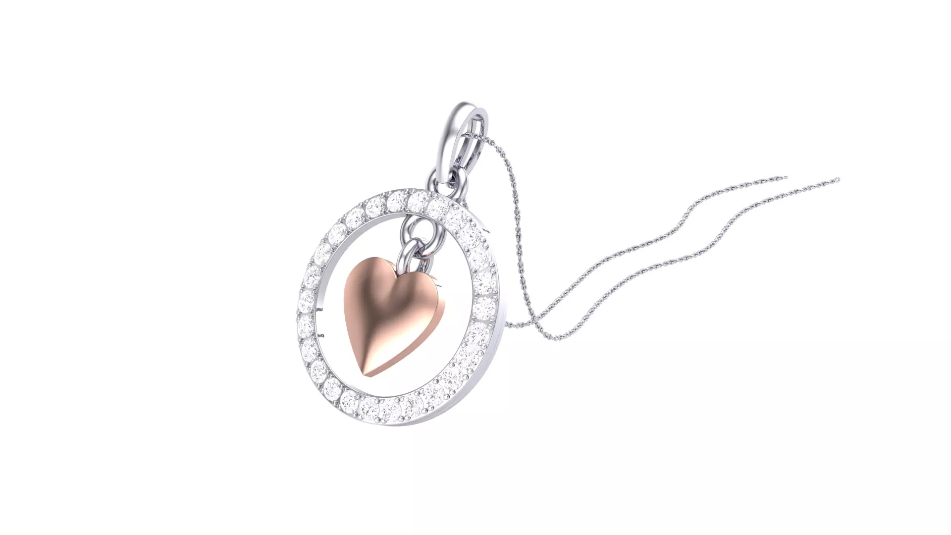 Cute heart charm pendant 3D print model