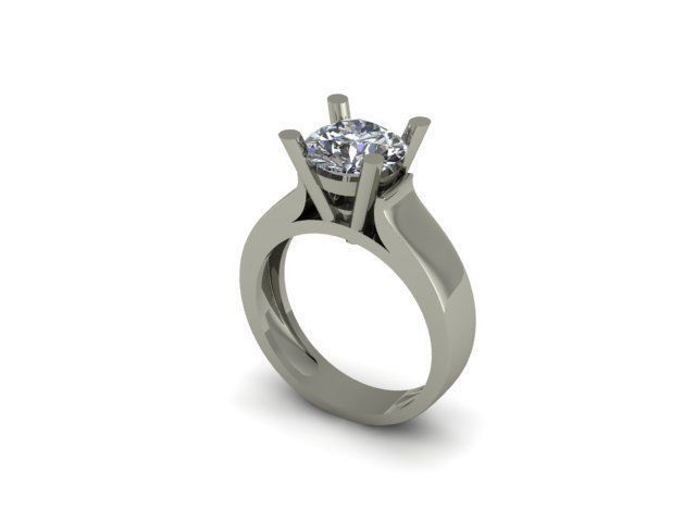 solitair ring for daimonds 3D print model_1