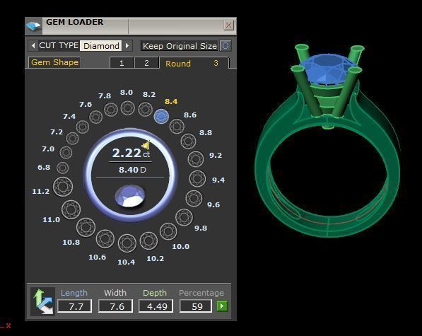 solitair ring for daimonds 3D print model_15