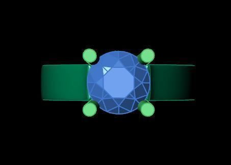 solitair ring for daimonds 3D print model_9