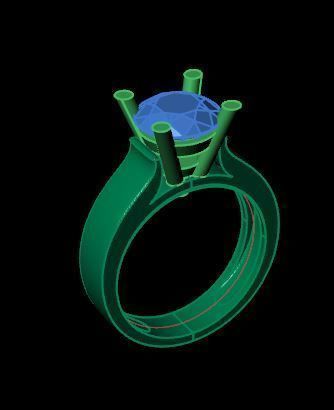 solitair ring for daimonds 3D print model_8
