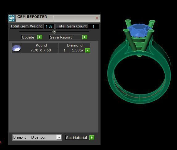 solitair ring for daimonds 3D print model_14