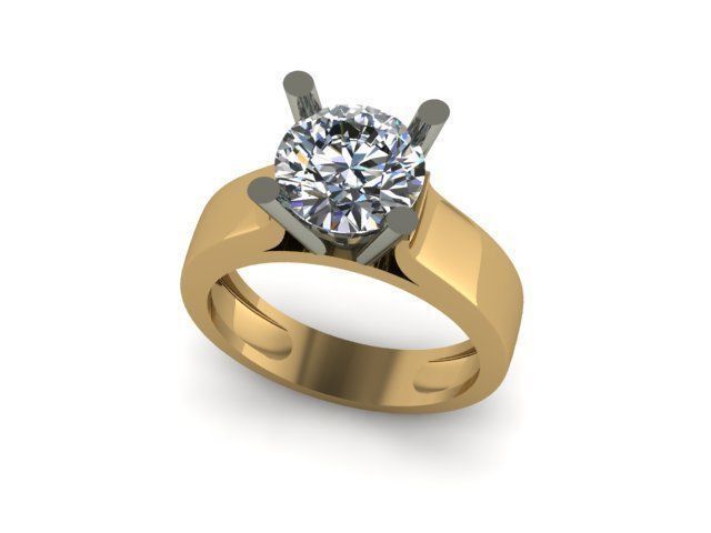 solitair ring for daimonds 3D print model_4