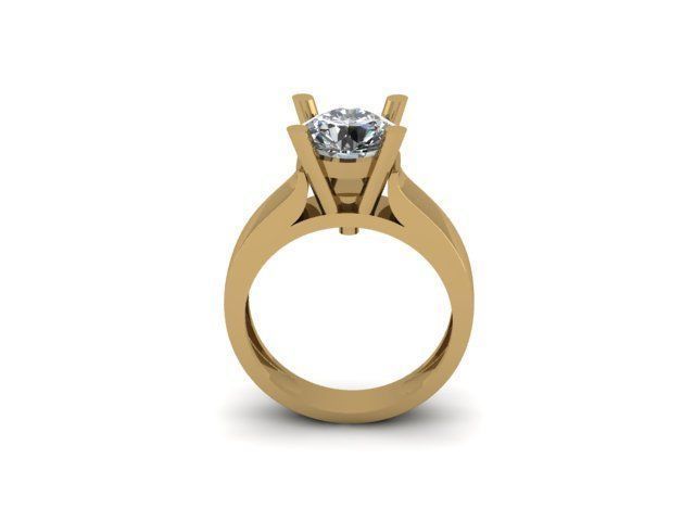 solitair ring for daimonds 3D print model_2