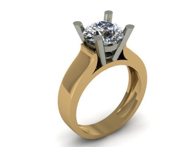 solitair ring for daimonds 3D print model_6