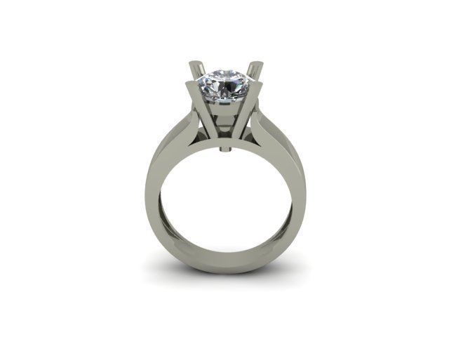 solitair ring for daimonds 3D print model_3