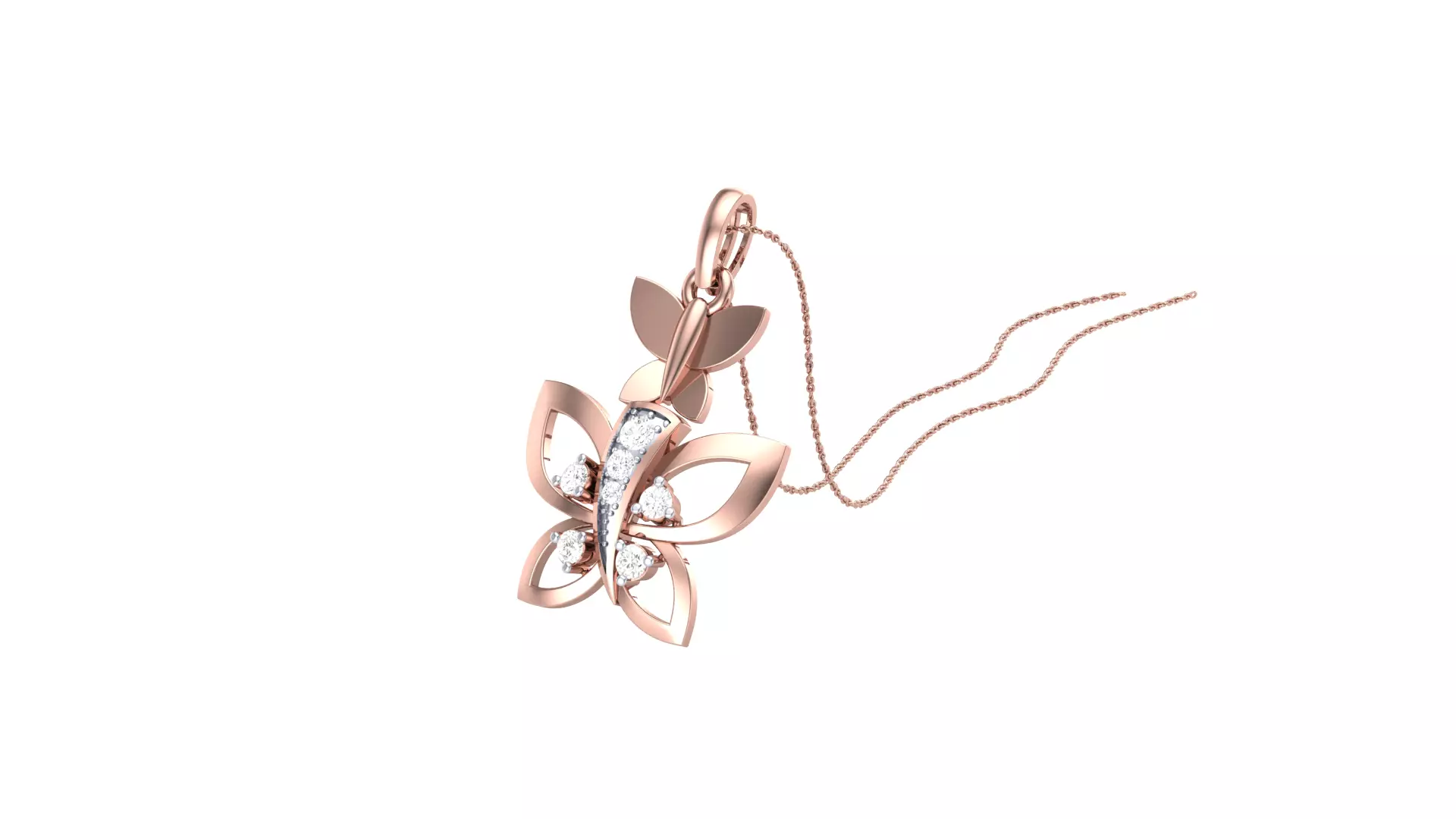 butterfly diamond charm pendant 3D print model