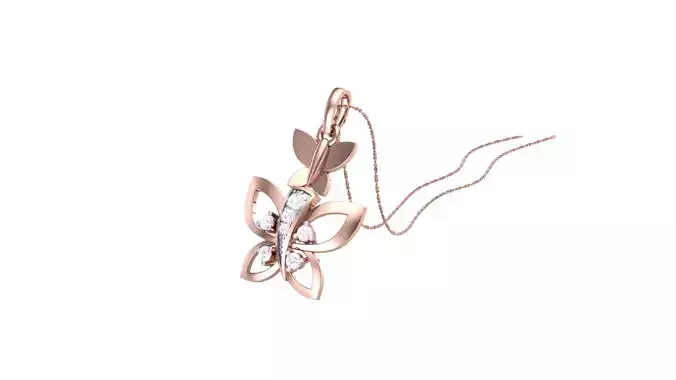 butterfly diamond charm pendant 