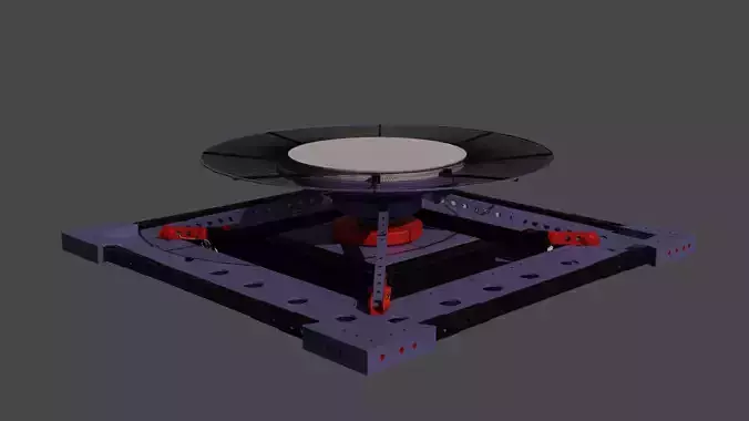 Sci-fi helipad rigged game ready Low-poly 3D model