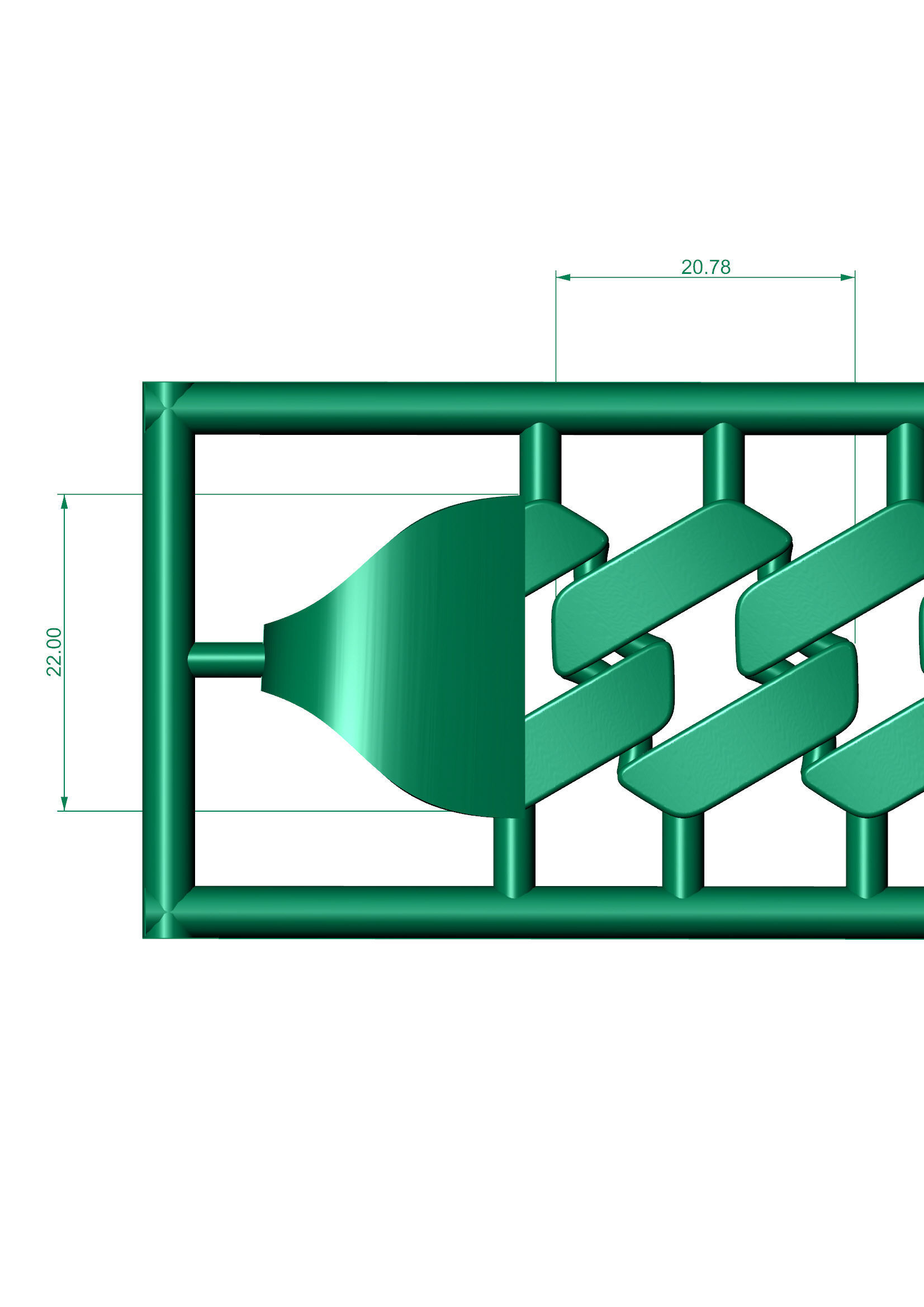 22 MM MIAMI CUBAN Chain LINK FOR BRACELET OR NECKLACE 3D print model_2