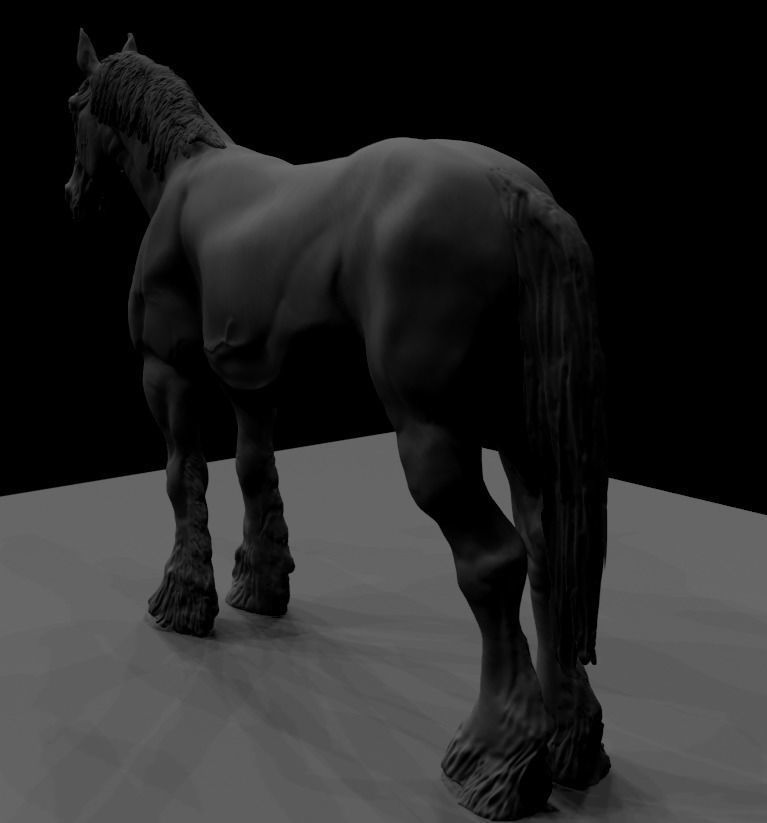 Draft Horse Sculpt 3D model_2