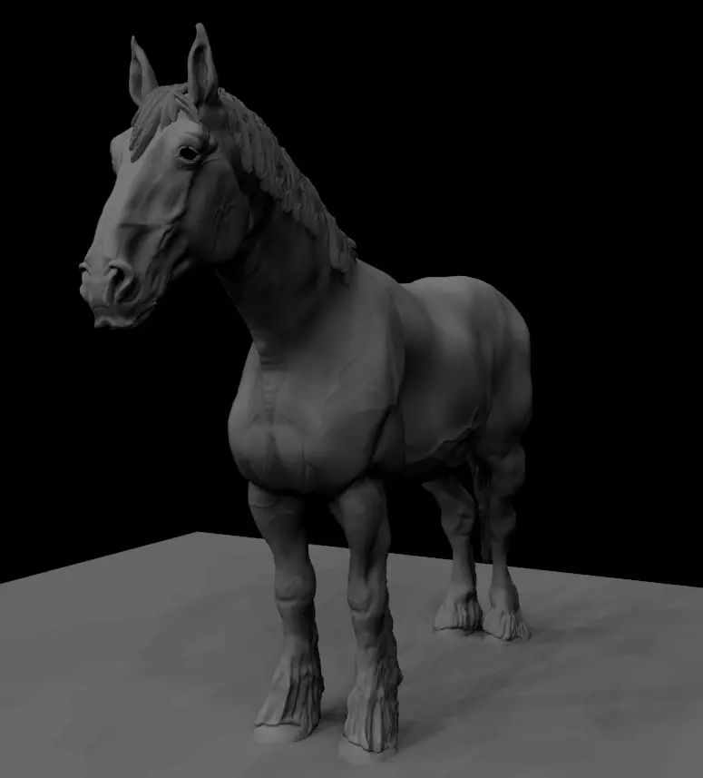 Draft Horse Sculpt 3D model_0