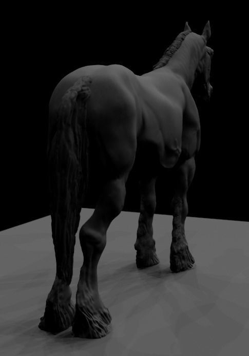 Draft Horse Sculpt 3D model_3