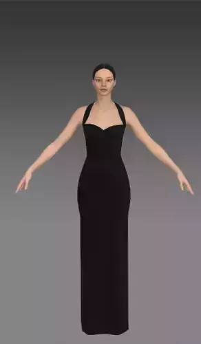 Dress black matte color 