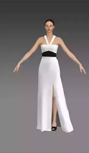 Dress black and white color block