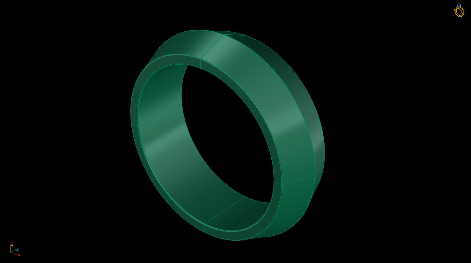 Apex profile Wedding Ring 7 mm Wide US Sizes 3D print model_12