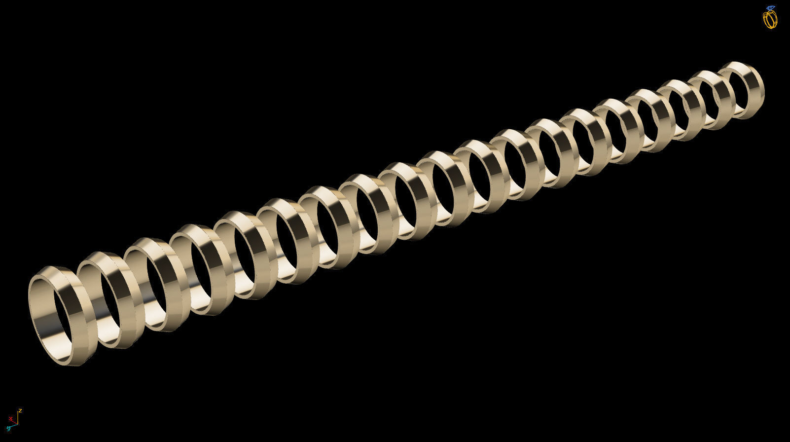 Apex profile Wedding Ring 7 mm Wide US Sizes 3D print model_18