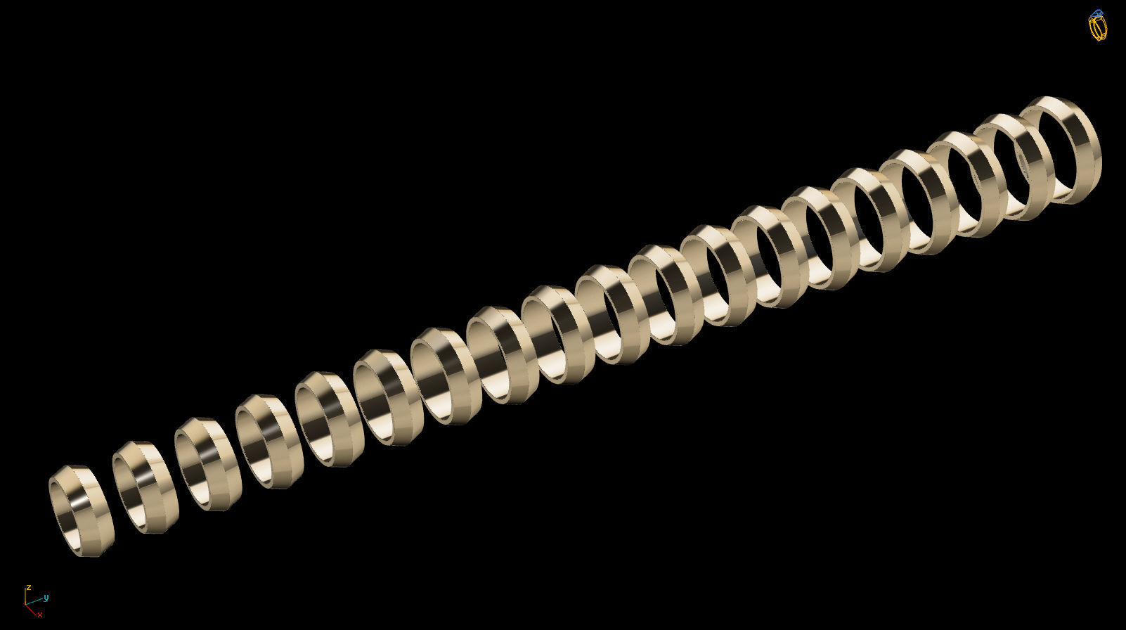 Apex profile Wedding Ring 7 mm Wide US Sizes 3D print model_17