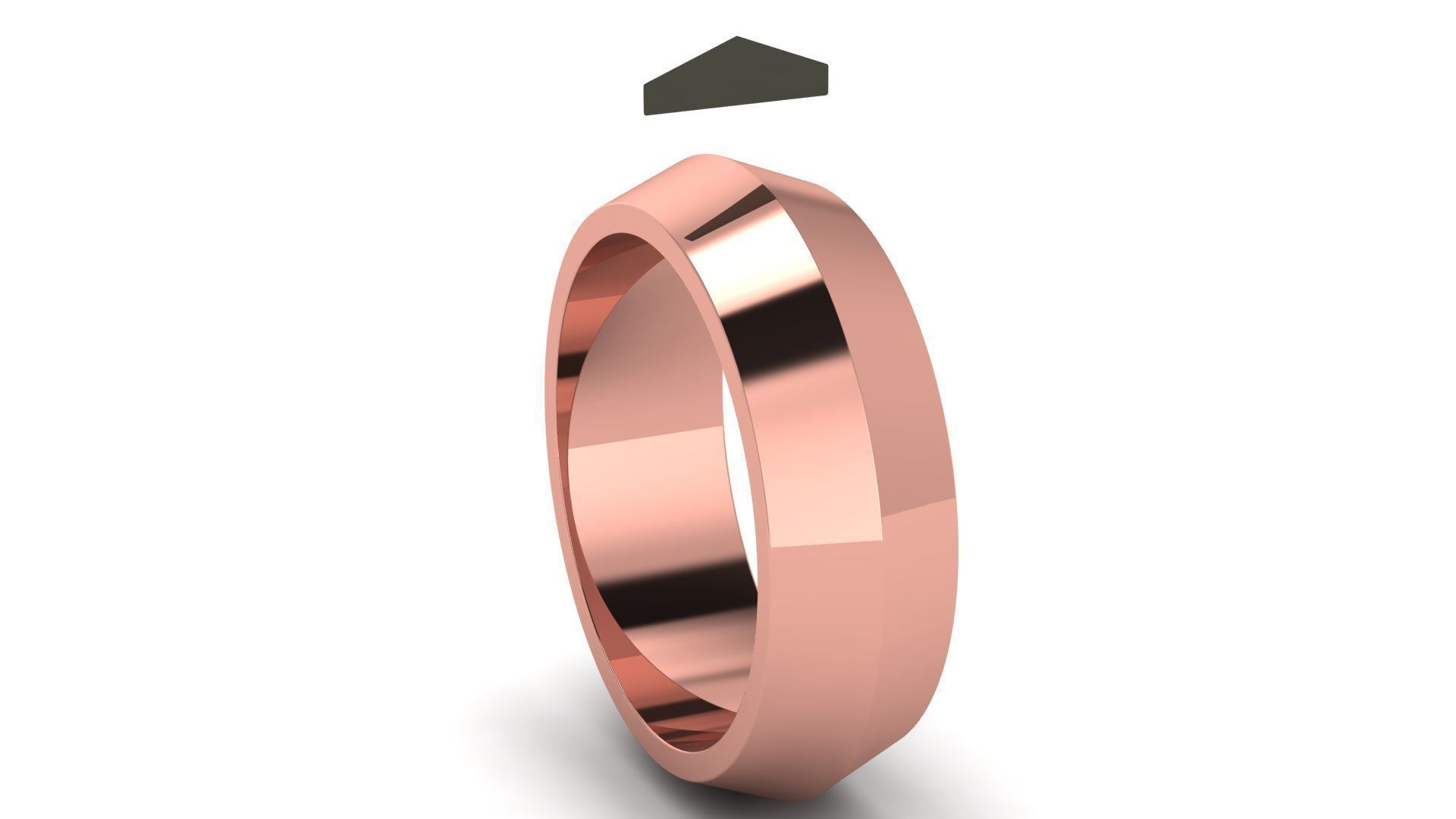 Apex profile Wedding Ring 7 mm Wide US Sizes 3D print model_9