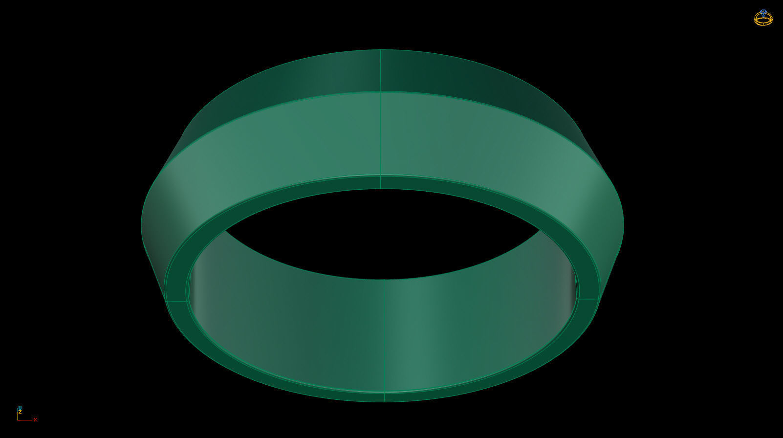 Apex profile Wedding Ring 7 mm Wide US Sizes 3D print model_13