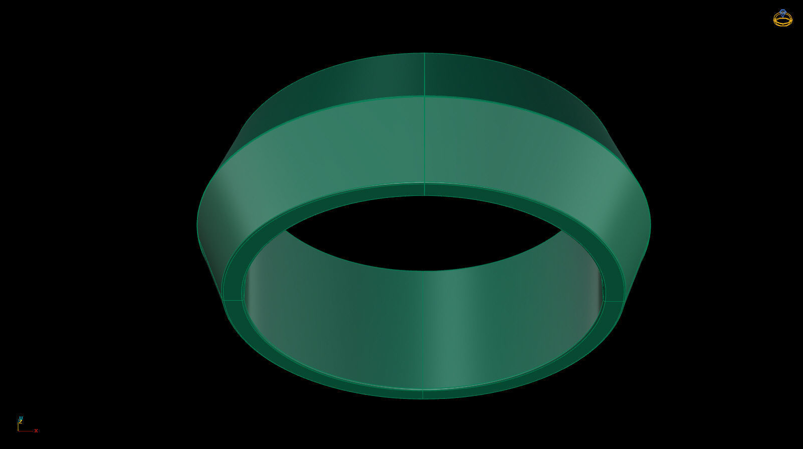 Apex profile Wedding Ring 8 mm Wide US Sizes 3D print model_13