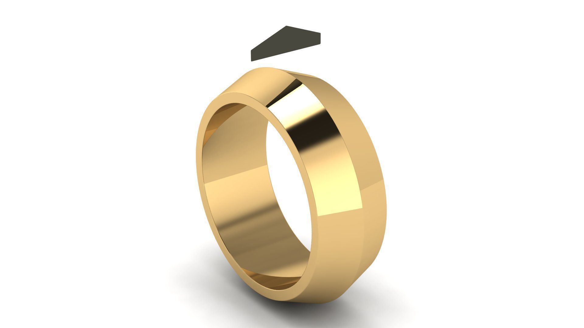 Apex profile Wedding Ring 8 mm Wide US Sizes 3D print model_1