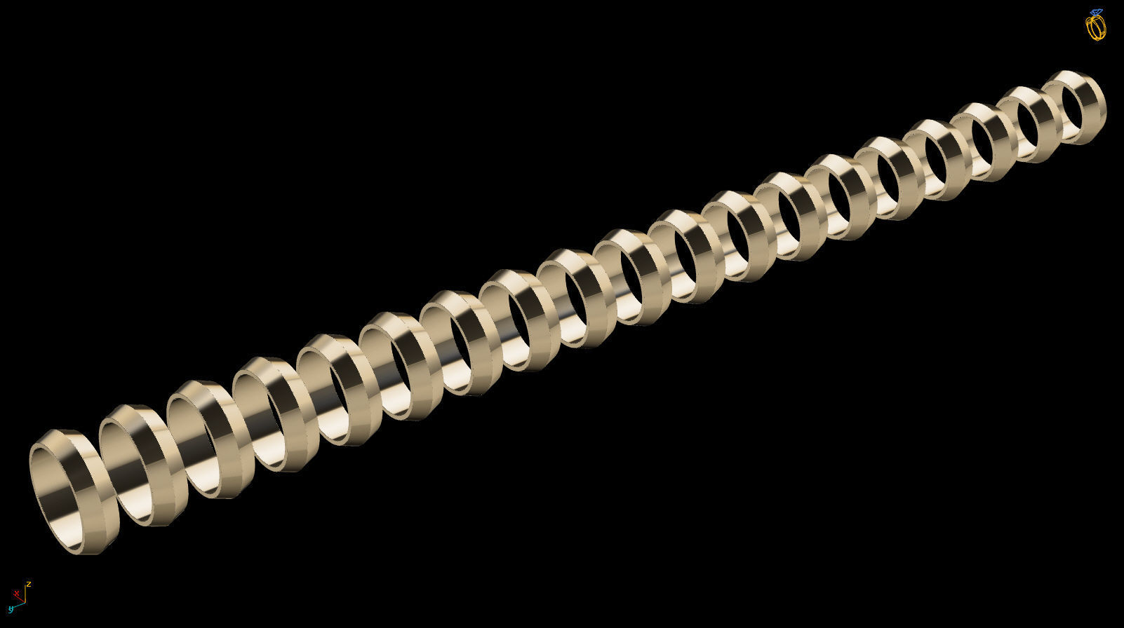 Apex profile Wedding Ring 8 mm Wide US Sizes 3D print model_18