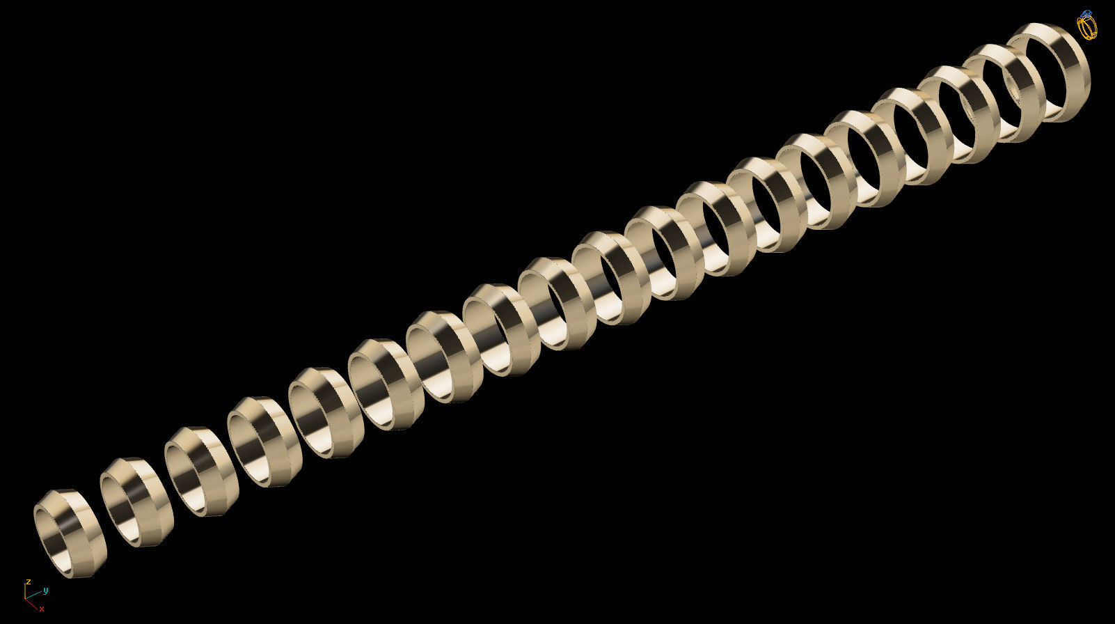 Apex profile Wedding Ring 8 mm Wide US Sizes 3D print model_17